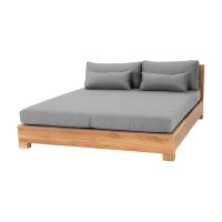 Willow Creek Designs Huntington 64'' Wide Outdoor Teak Patio Daybed with Sunbrella Cushions