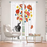 East Urban Home Lined Window Curtains 2-panel Set for Window by Marci Cheary - Elephant