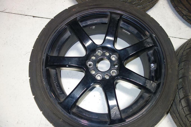 JDM Work emotion XT7 Rims Wheels Tires 5x114.3 18x7.5 +48 Offset Japan Genuine in Tires & Rims - Image 3