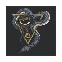 East Urban Home Snake On A Triangle by - Wrapped Canvas