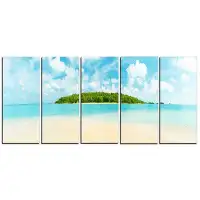 Design Art Tropical Island Panorama 5 Piece Photographic Print on Wrapped Canvas Set