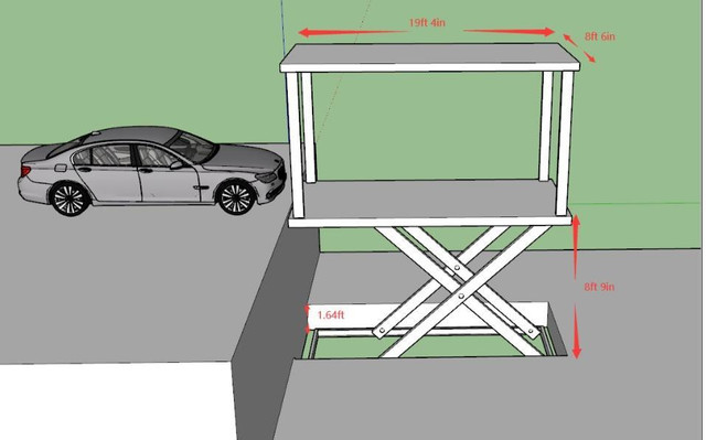 FINANACE AVAILABLE : Double deck underground home garage parking lift hydraulic car scissor lift 3T/ 6T in Other - Image 2