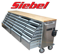 NEW SIEBEL 8 FT STAINLESS STEEL TOOL BENCH WORK POWER & USB P9624S
