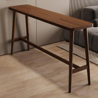 Corrigan Studio Nut-brown Rectangular Solid wood Outdoor Dining table