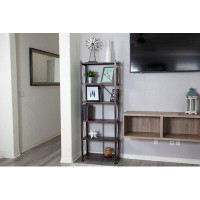 17 Stories Foldable 6-Shelf Classic Stamped Steel Bookcase