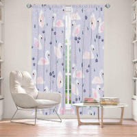 East Urban Home Lined Window Curtains 2-panel Set for Window Size by Metka Hiti - Swans Light Purple