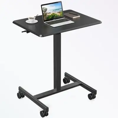 Inbox Zero Mobile Rolling Standing Desk on wheels with steel frame