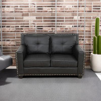 Ebern Designs Modern Faux Leathe Loveseat For Home Or Office