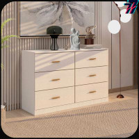 Ebern Designs Stylish Design White 6 Drawer Bedroom Dresser