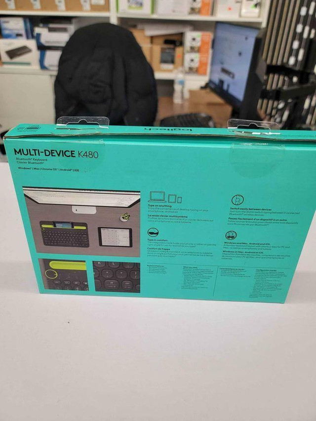 LOGITECH K480 MULTI DEVICE BLUETOOTH KEYBOARD OPEN BOX LIKE NEW in Laptop Accessories in City of Toronto - Image 2