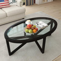 Ebern Designs Modern simple glass coffee table