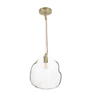 Hammers and Heels Bubble Clear 1-Light Hand Blown Glass Pendant Light