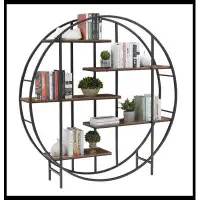 Think Urban Round 5-Tier Metal Plant Stand bookcase storage rack,Terrace Garden Balcony Display Stand
