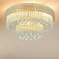 Rosdorf Park 24 2-Layer Crystal Luxury LED Remote Control Ceiling Lamp