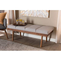 iHome Studio Gracelyn Fabric Upholstered Wood Bench