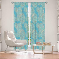East Urban Home Lined Window Curtains 2-panel Set for Window Size by Paper Mosaic Studio - Blue Stencil