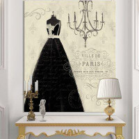 East Urban Home French Chandeliers Couture IV - Fashion Canvas Print Art
