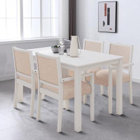 Red Barrel Studio practical design Dining Table Set with Spacious desktop and four Upholstered Chairs, for dining room