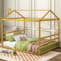 Harper Orchard Metal House Shape Platform Bed