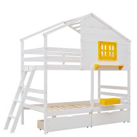 Harper Orchard Twin Over Twin Bunk Bed With 2 Drawers