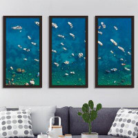 Picture Perfect International Yachts in Capri Italy - 3 Piece Picture Frame Photograph Print Set on Acrylic
