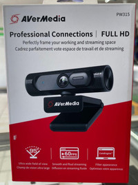 AVerMedia PW315 Full HD 1080p 60fps Webcam for Game Streaming, Video Calls and Content Creating with CamEngine - BNIB