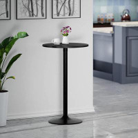 Anadea Bar Table Round Pub Table Cocktail Bistro High Table with Black Top and Base for Home Kitchen
