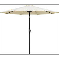 Ebern Designs Simple Deluxe 9ft Outdoor Market Table Patio Umbrella with Button Tilt, Crank and 8 Sturdy Ribs — Outdoor