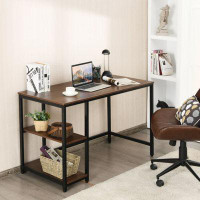 17 Stories 47" Computer Desk Office Study Table Workstation Home With Adjustable Shelf Coffee