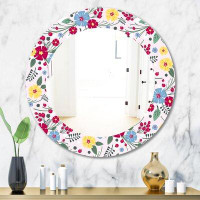 East Urban Home Floral Mid-Century Wall Mirror