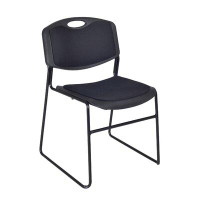 Regency Regency Zeng Padded Support Stack Chair (12 Pack)- Black
