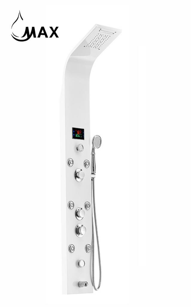 Rainfall Shower Panel System 6 Function with 8 Massage Jets and Handheld White Finish in Plumbing, Sinks, Toilets & Showers