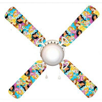 888 Cool Fans 42" 4 - Blade Flush Mount Ceiling Fan with Pull Chain and Light Kit Included