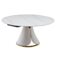 Orren Ellis Chic Modern Sintered Stone Table: Multi-functional, Expandable Design For Stylish Dining