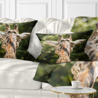 Made in Canada - The Twillery Co. Corwin Abstract Giraffe Head Back View Lumbar Pillow