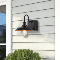 Gracie Oaks Outdoor Barn Wall Light With Built-In GFCI Outlet
