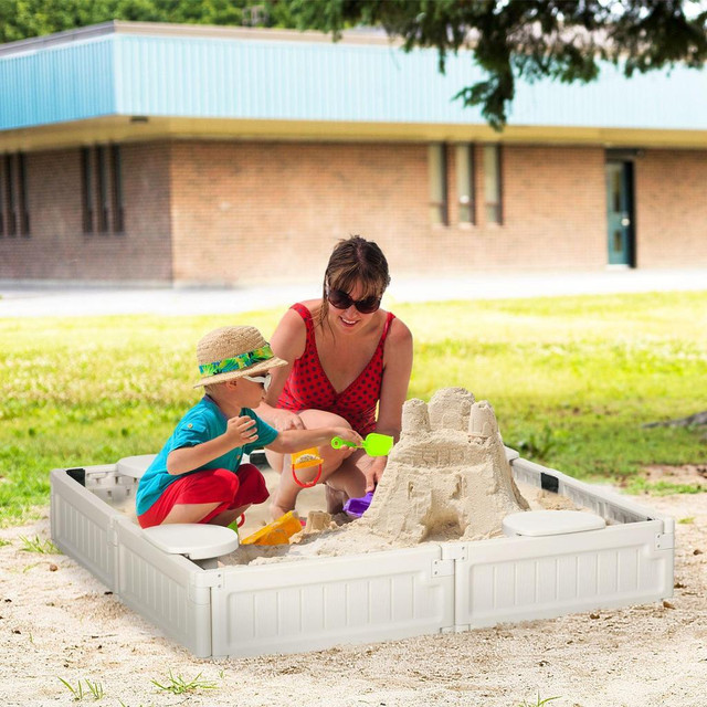KIDS OUTDOOR SANDBOX WITH CANOPY, BOTTOM FABRIC LINER in Toys & Games - Image 4