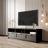 Latitude Run® Modern Minimalist TV Cabinet 80 Inch TV Stand, Open Locker Living Room Bedroom