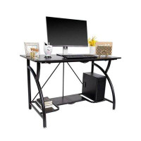 Origami Origami Multi Purpose Folding Office Furniture Table Desk, Black (2 Pack)
