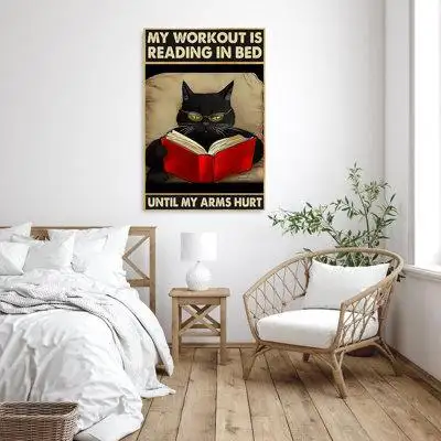 Trinx My Workout Is Reading In Bed - 1 Piece Rectangle Graphic Art Print On Wrapped Canvas