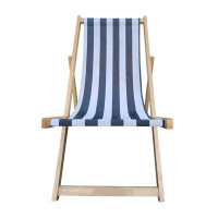 Arlmont & Co. Populus Wood Sling Chair Blue Stripe