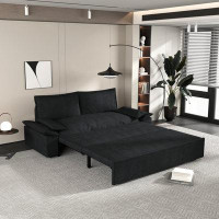 Latitude Run® 3-in-1 Convertible Sleeper Sofa Bed,Black (Old Sku:W1885P151425)