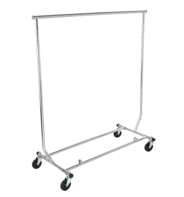 HEAVY DUTY SALESMANS RACK - COLLAPSIBLE GARMENT RACK /CLOTHING RACK - ROUND TUBING REG $180 / SALE $130 in Other in Alberta - Image 3