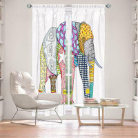East Urban Home Lined Window Curtains 2-panel Set for Window Size by Marley Ungaro - Elephant White