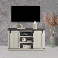 Gracie Oaks Classic Grey TV Stand Fits 50 To 59 In. With Movable Cabinet Door 54.50"W X 15.75"D X 30.50"H