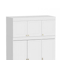 JIMBBOOM 47.2”W Wardrobe Armoire Wooden Closet Top