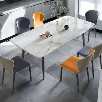 Hokku Designs 62.99" Creamy White Rectangular Sintered Stone tabletop Dining Table