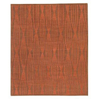 Tufenkian Geometric Hand-Knotted Wool/Silk Orange Area Rug