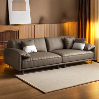 HOUZE 106.3" Coffee  Faux leather Modular Sofa cushion couch