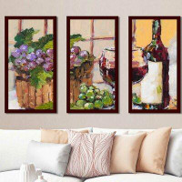 Made in Canada - Fleur De Lis Living 'Classic Wine Still Life' Oil Painting Print Multi-Piece Image